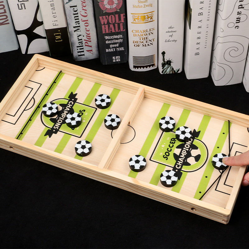 Wooden Table Slingshot Football Board Game โ Fun for All Ages!