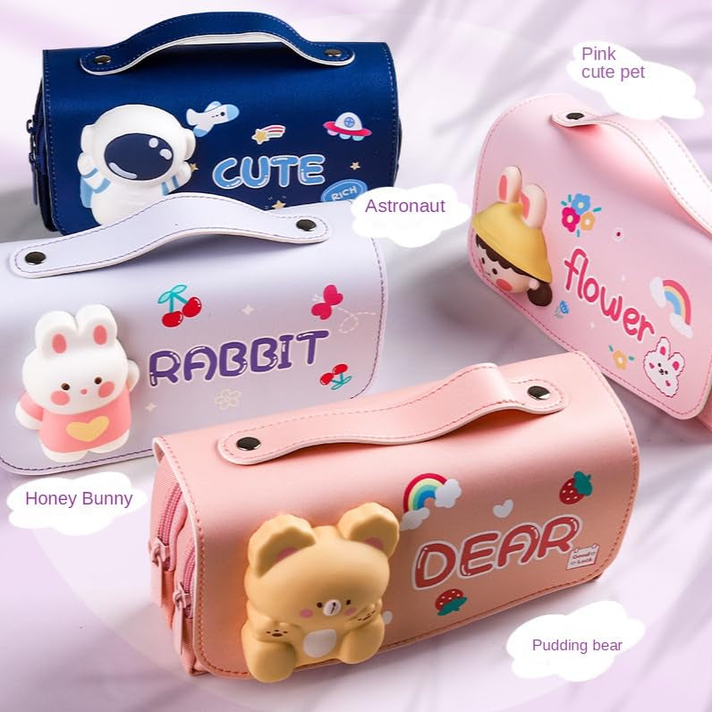 3D Squeeze Stylish Station Organizer Pouch with Handle