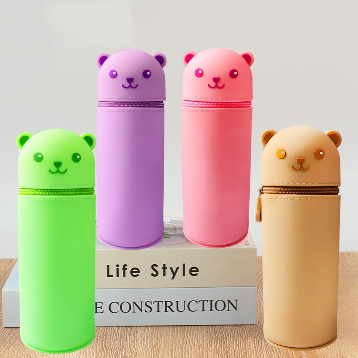 Soft Bear Silicone Pencil Pouch β Cute & Durable