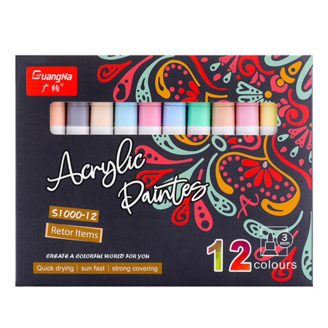 12-Color Acrylic Painter Set β Blend, Mix & Create Magic