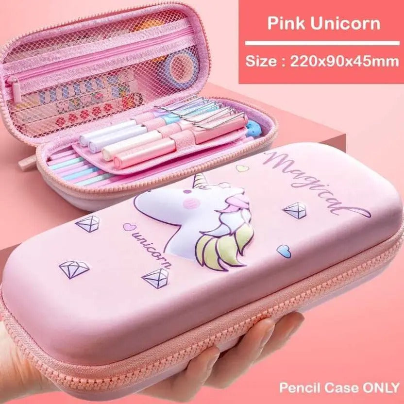 Stylish 3D EVA Unicorn Case β Perfect for School Supplies