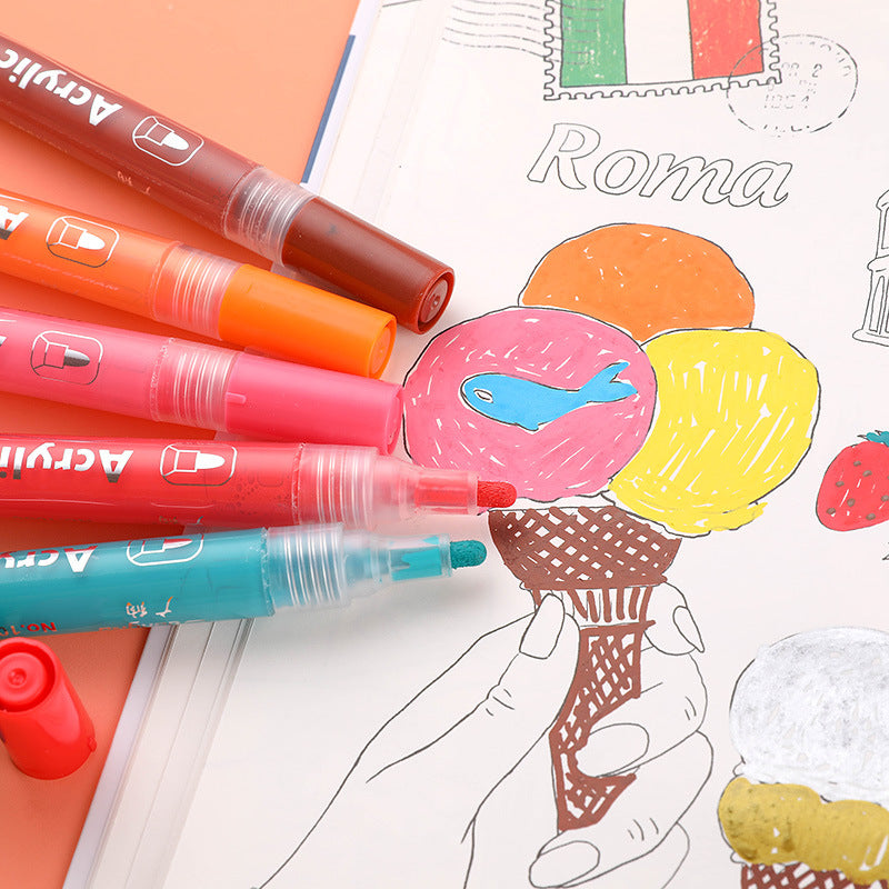 Versatile 12-Piece Acrylic Paint Marker Set