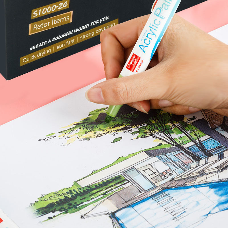 12-Color Acrylic Painter Set – Blend, Mix & Create Magic