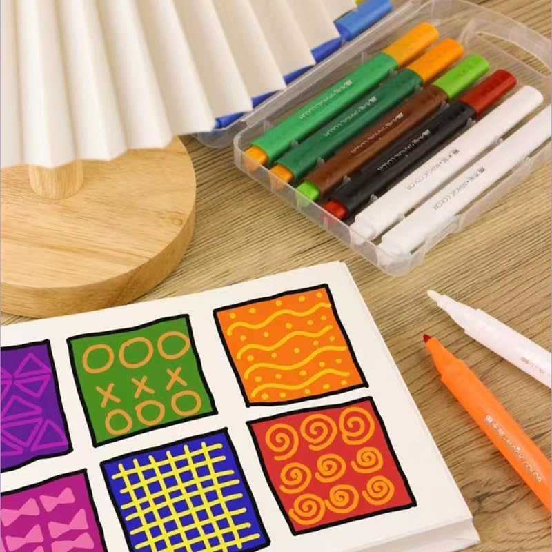12 Color Magic Colour Changing Sketch Pen Set - Fine Tip, Smooth Flow