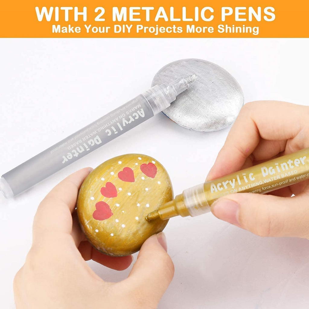 Versatile 12-Piece Acrylic Paint Marker Set