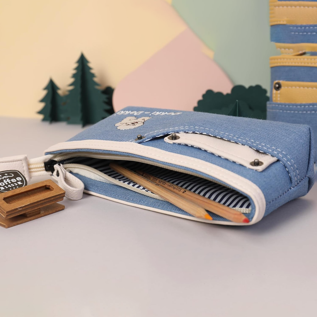 Trendy Dokki Dokki Denim Pen Case – Sturdy & Stylish
