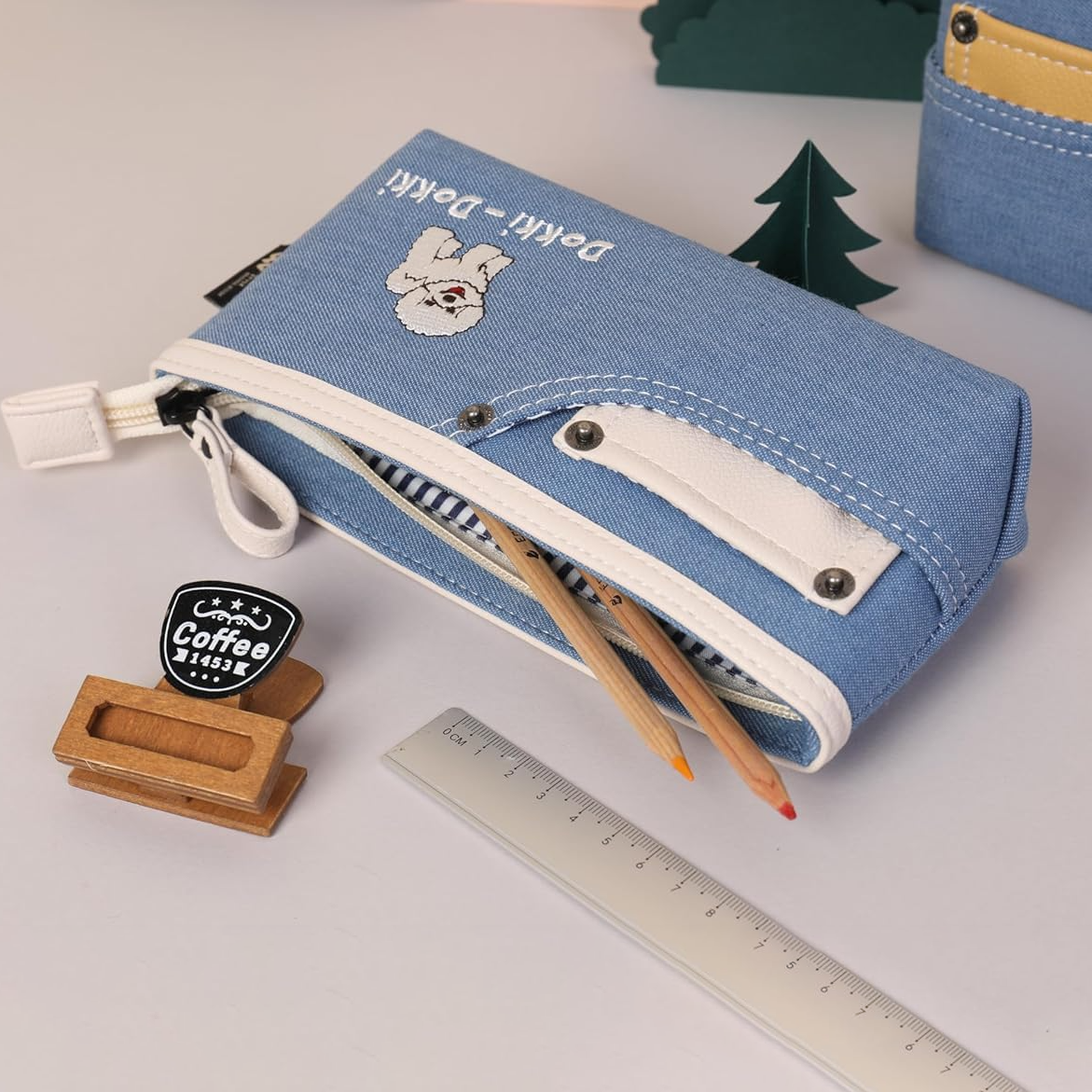 Trendy Dokki Dokki Denim Pen Case – Sturdy & Stylish
