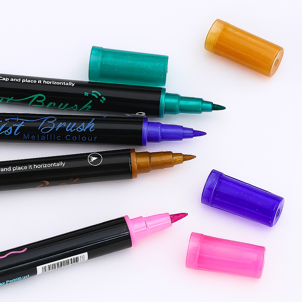 12-Color Artist Metallic Dual Tip Brush Pen Set