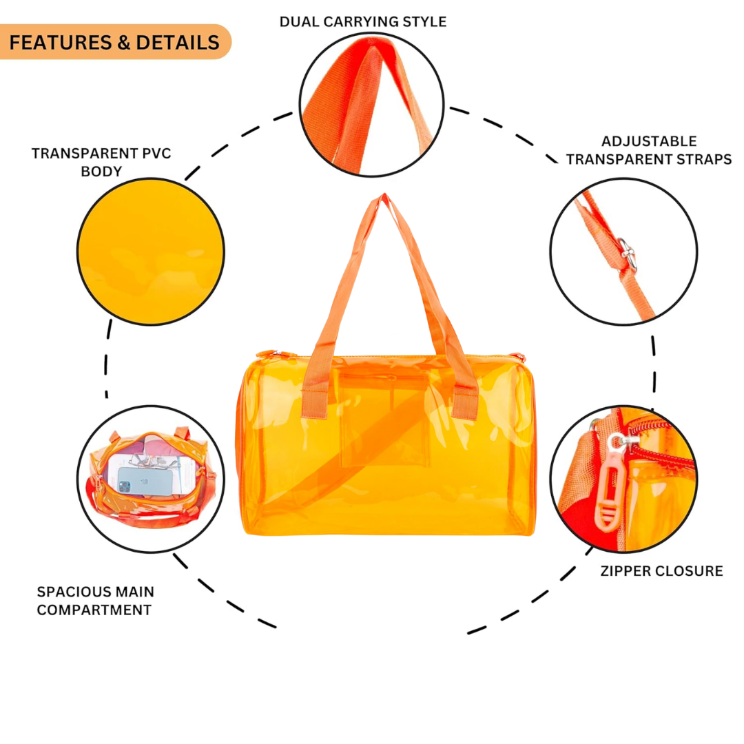 Transparent Jelly Duffle Bag | Waterproof PVC Travel & Gym Tote