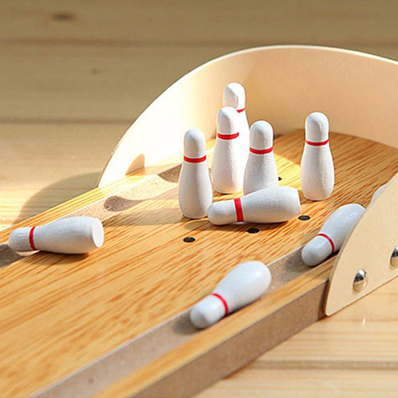 Wooden Mini Bowling Spill Game