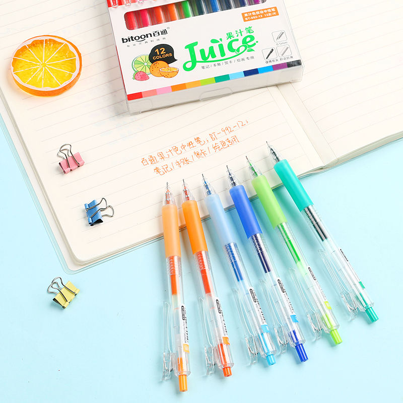 12-Color Smooth Gel Pen Set (0.5mm) - Vibrant & Versatile