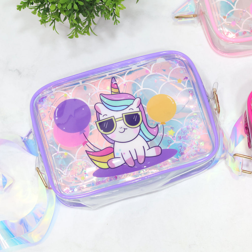Unicorn Holographic Transparent Sling Bag