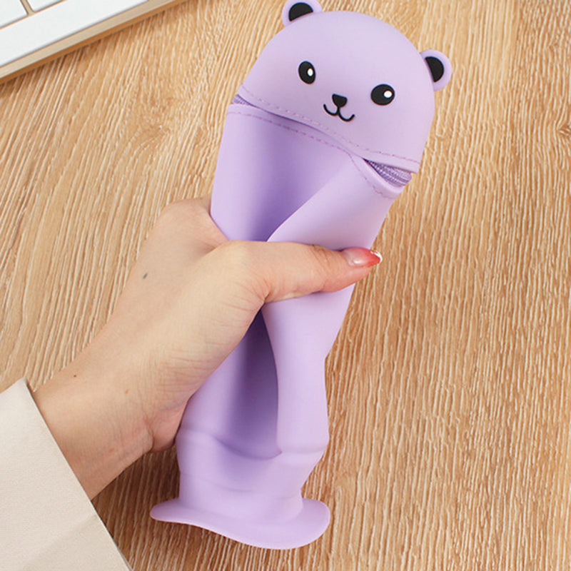 Soft Bear Silicone Pencil Pouch – Cute & Durable