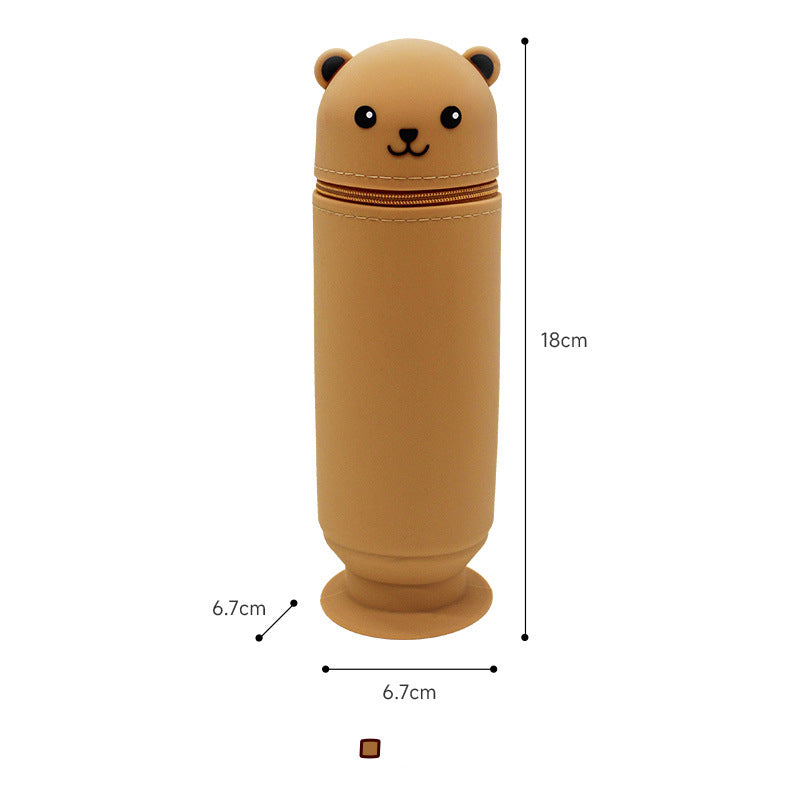 Soft Bear Silicone Pencil Pouch – Cute & Durable