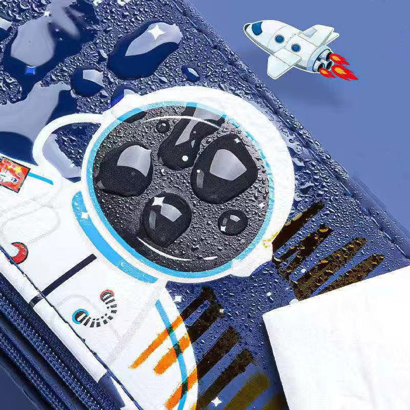 Spacious Double-Layer Pencil Pouch – Astronaut & Unicorn Print
