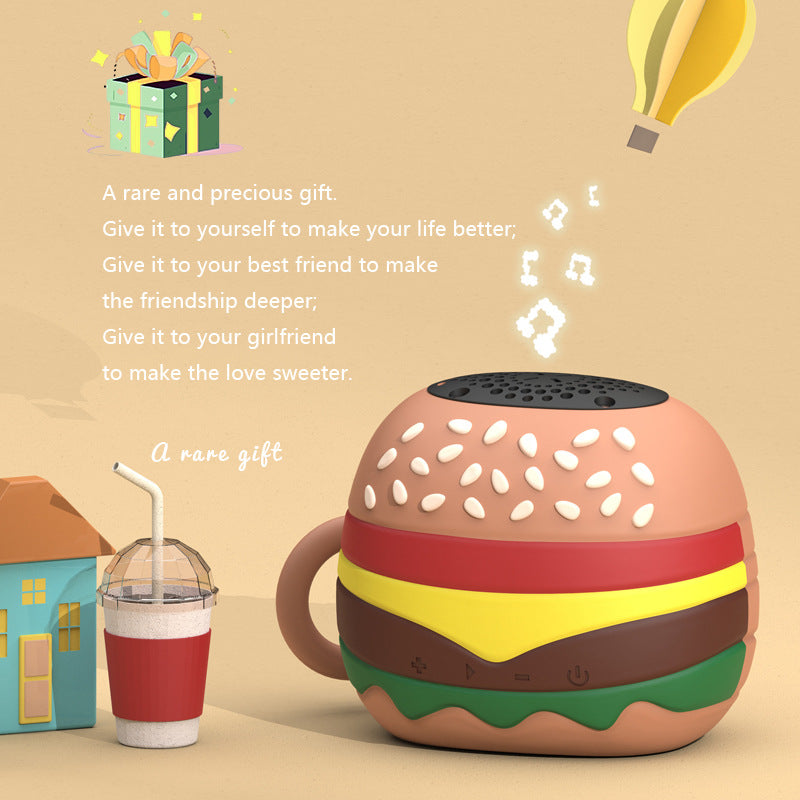 T77 Burger Wireless Bluetooth Speaker – Mini Stereo Bass Fun Anywhere