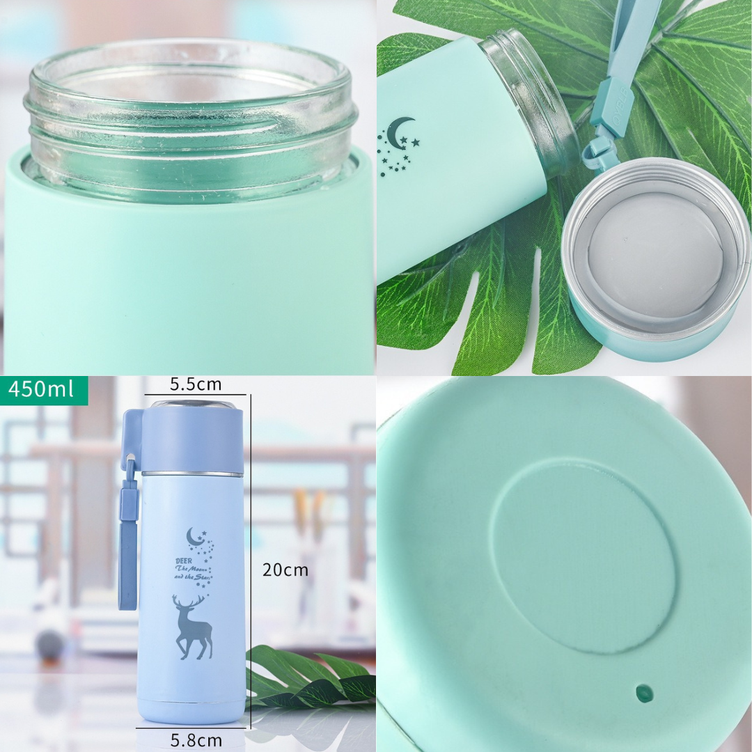 Starry Sky Glass Bottle | 450ml | Trendy, Durable & Portable