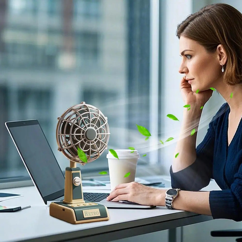 Retro Vintage Style Mini Table Fan