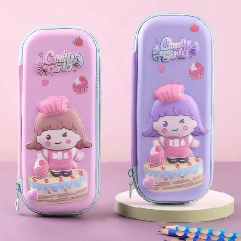 Stylish 3D EVA Bunny & Girl Themed Pencil Case