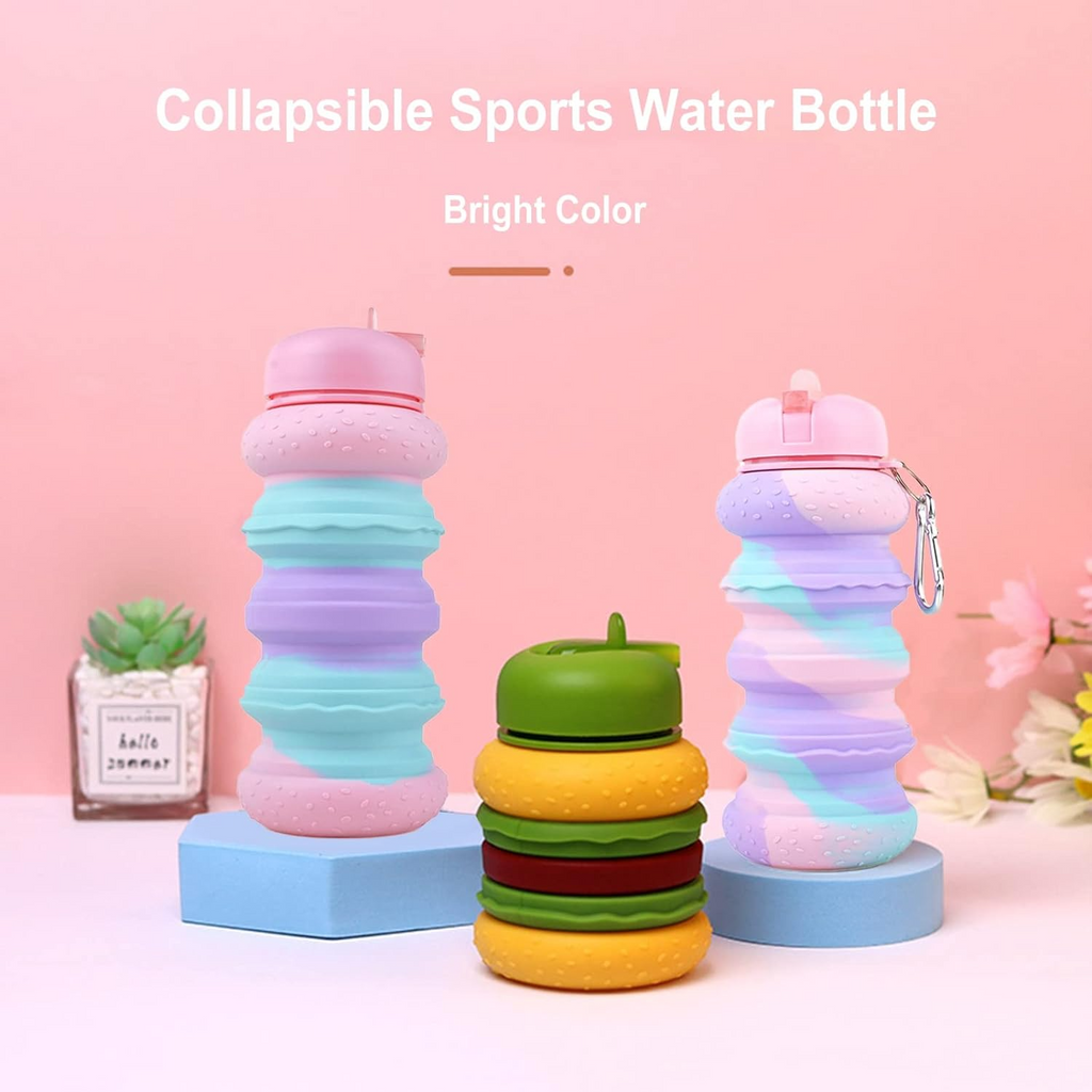 Silicon Burger Collapsible Water Bottle -600ml