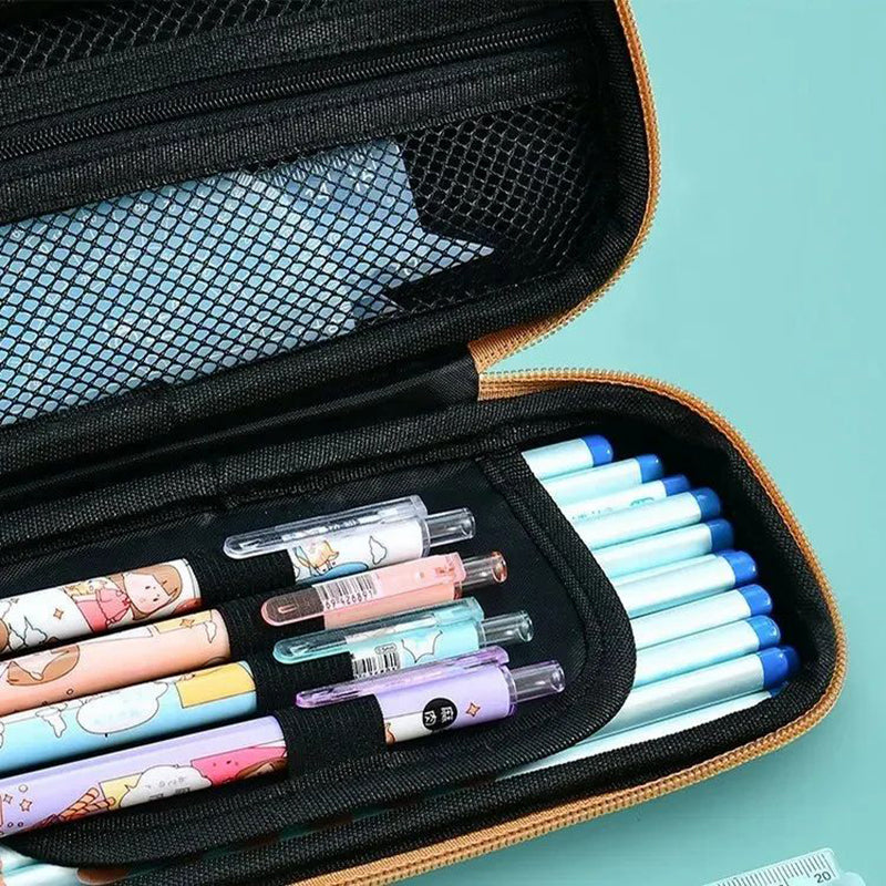 Multicolor 3D EVA Bear Pencil Pouch - Multi-Compartment