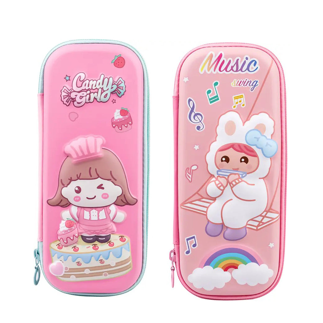 Stylish 3D EVA Bunny & Girl Themed Pencil Case