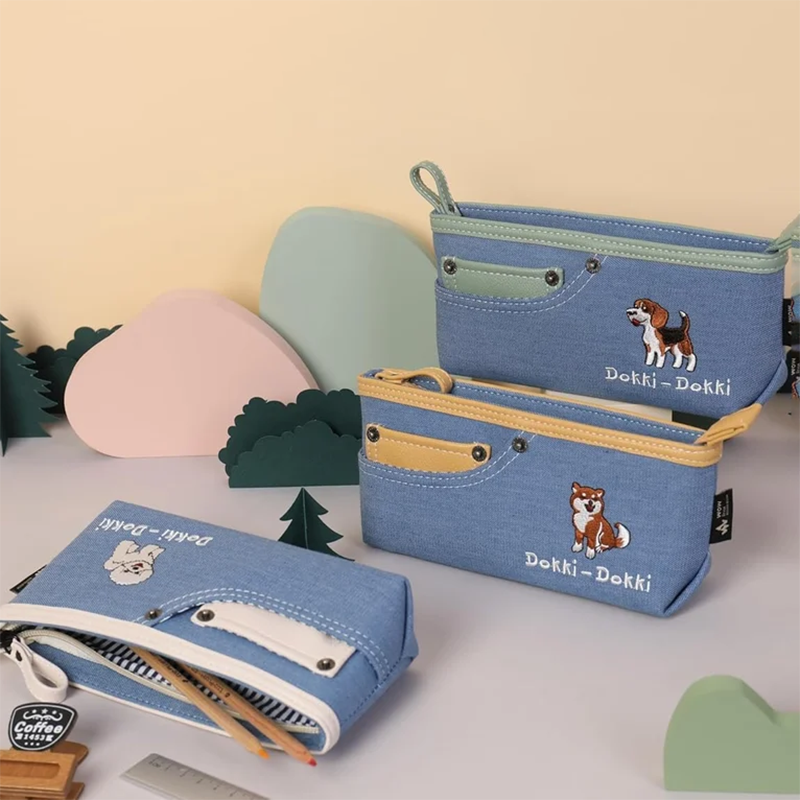 Trendy Dokki Dokki Denim Pen Case – Sturdy & Stylish