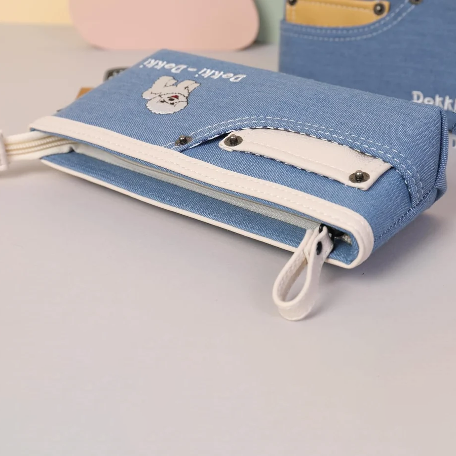 Trendy Dokki Dokki Denim Pen Case – Sturdy & Stylish